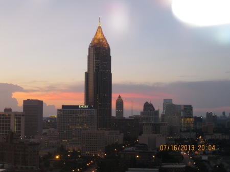 The Atlanta Skyline at dusk.